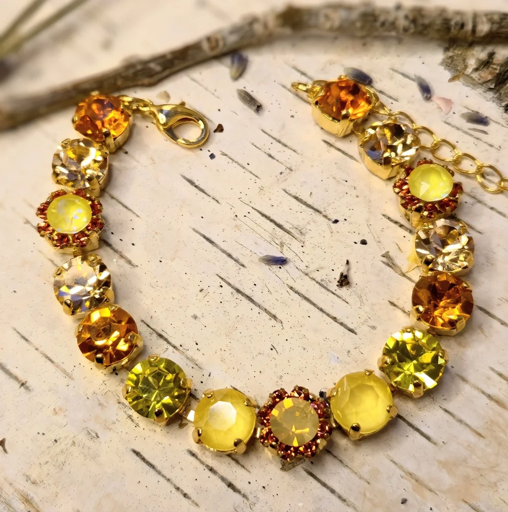 Elegant Gold and Yellow Crystal Bracelet